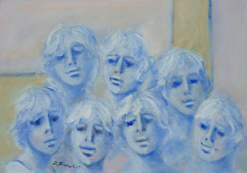 Quadro di Umberto Bianchini Armonia blu - olio tela 