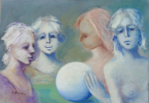 Quadro di Umberto Bianchini La maga - olio tela 