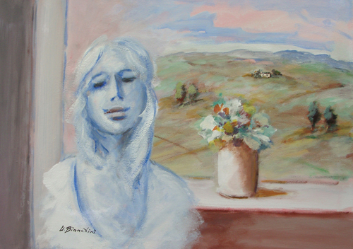 Quadro di Umberto Bianchini Balcone - mista tela 