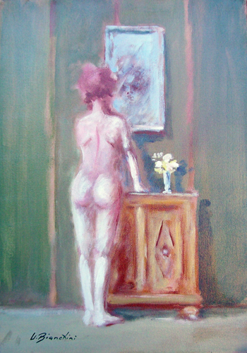 Quadro di Umberto Bianchini Nudo in piedi  - Pittori contemporanei galleria Firenze Art