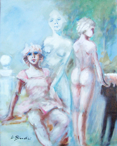 Art work by Umberto Bianchini Il guardiano - mixed canvas 