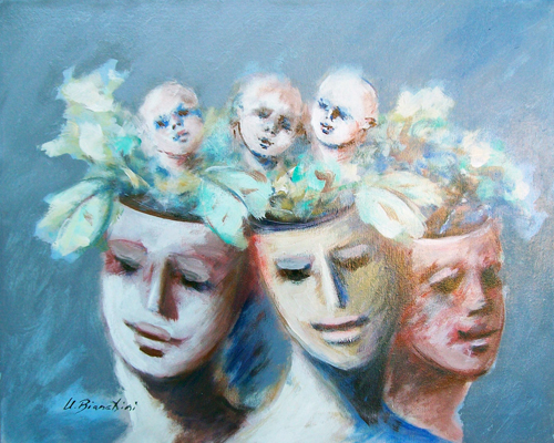Quadro di Umberto Bianchini Donne in fiore - mista tela 