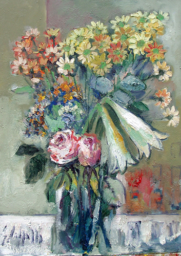 Quadro di Emanuele Cappello Vaso di fiori - Pittori contemporanei galleria Firenze Art