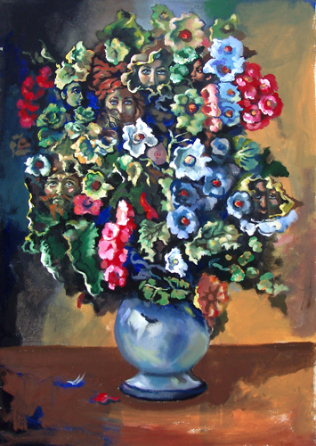 Quadro di Luigi Pignataro Vaso di fiori - olio tela 