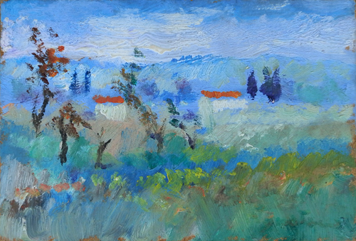 Art work by Luigi Pignataro Paesaggio - oil table 