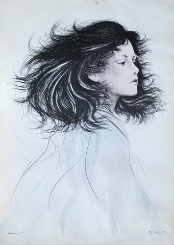 Art work by Riccardo Benvenuti Figura di donna - mixed paper 