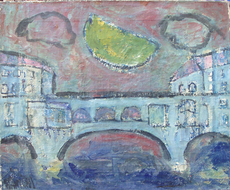 Quadro di Roberto Panichi Ponte Vecchio - olio tela 