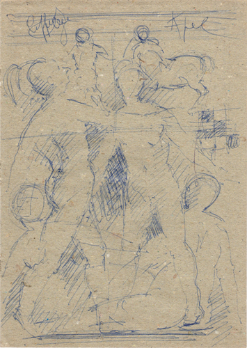 Quadro di Emanuele Cappello Figure - penna biro carta 