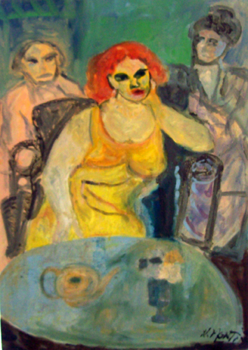 Quadro di Nadia Monti Figura seduta - olio tela 