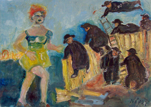 Quadro di Nadia Monti Di là dal muro - olio tela 