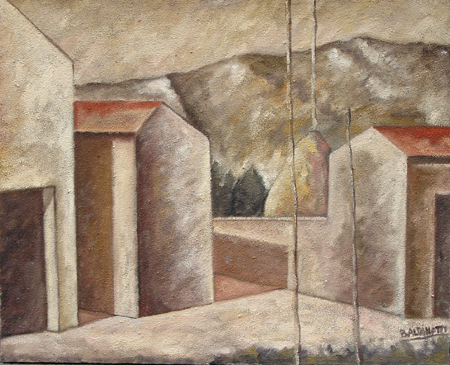 Art work by  Baldinotti Strada con case - oil canvas 