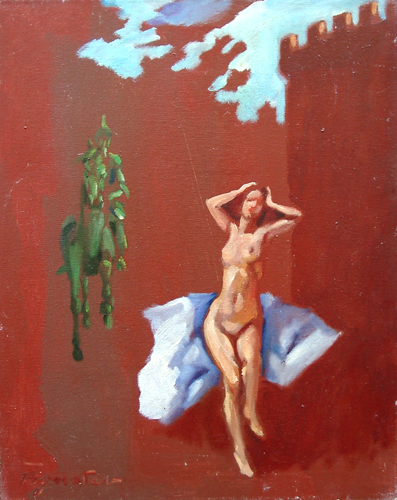 Quadro di Luigi Pignataro Nudo con conchiglia - Pittori contemporanei galleria Firenze Art