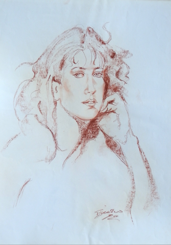 Quadro di Luigi Pignataro Ritratto di donna - Pittori contemporanei galleria Firenze Art