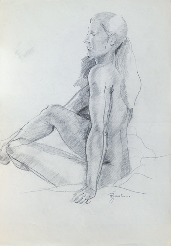 Art work by Luigi Pignataro Studio di nudo - charcoal paper 