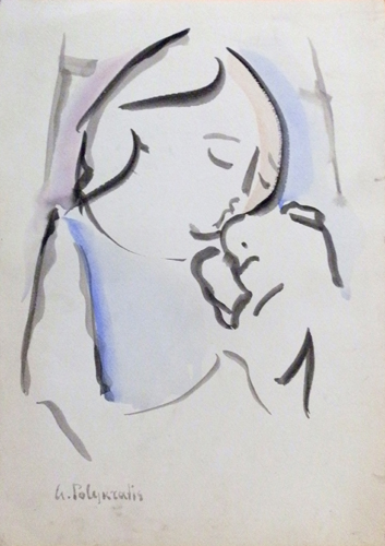 Quadro di Giorgio Polykratis Figure - acquerello carta 