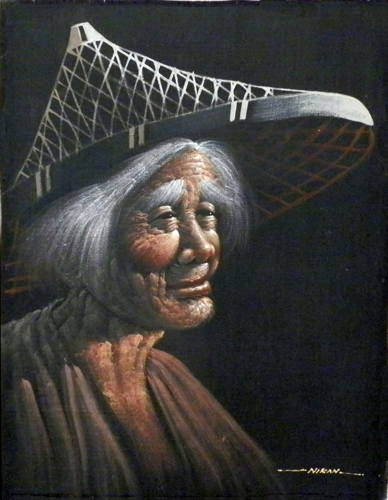 Quadro di  Niran Donna orientale - olio tela 