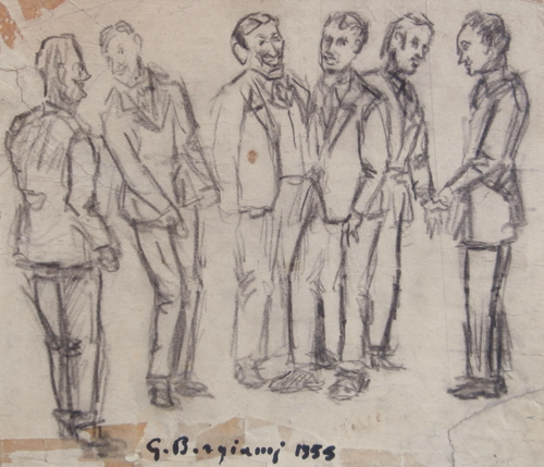 Quadro di Guido Borgianni Figure - carboncino carta 