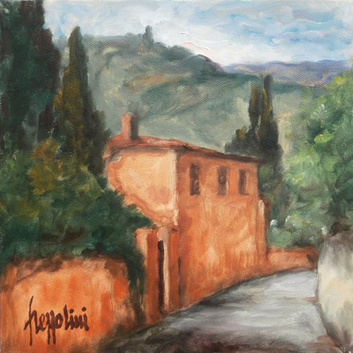 Quadro di Gianfranco Frezzolini Paesaggio - olio tela 