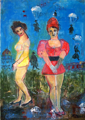 Quadro di Nadia Monti Signorine - olio tela 