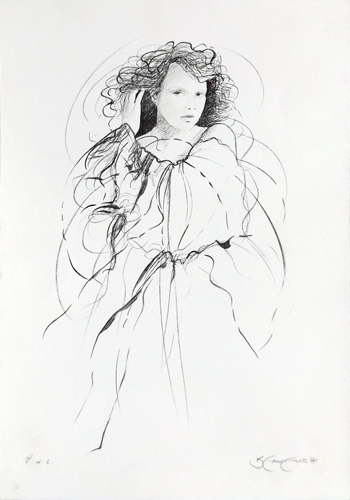 Quadro di Riccardo Benvenuti Figura di donna - litografia carta 