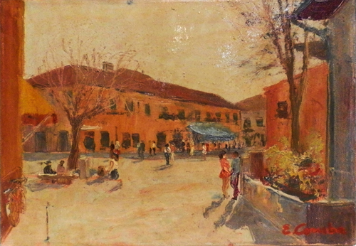 Quadro di Emilio Comba Casella in Liguria - olio tela 