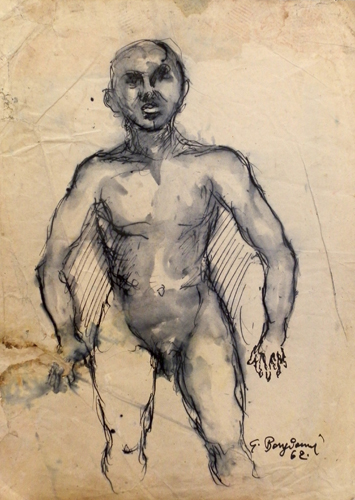 Quadro di Guido Borgianni Nudo maschile  - mista carta 