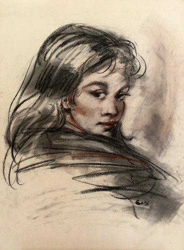 Quadro di A. Corsi Volto femminile - Pittori contemporanei galleria Firenze Art