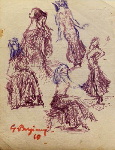 Quadro di Guido Borgianni Figure femminili - mista carta 