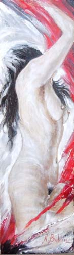 Quadro di Rossella Baldino Nudo - olio tavola 