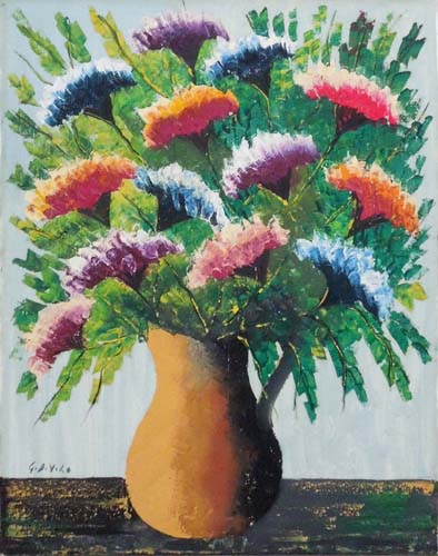 Quadro di Giorgio Di Volo Vaso di fiori - olio tela 
