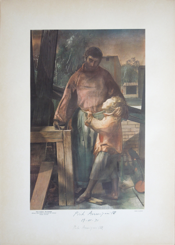 Quadro di Pietro Annigoni San Giuseppe  - litografia carta 