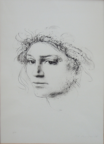 Quadro di Pietro Annigoni Figura di donna  - litografia carta 