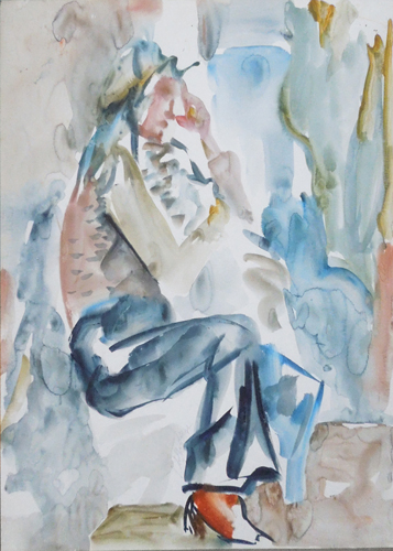 Quadro di Silvio Loffredo Figura seduta  - Pittori contemporanei galleria Firenze Art