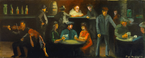 Quadro di P.W. Mullican Osteria - olio tela 