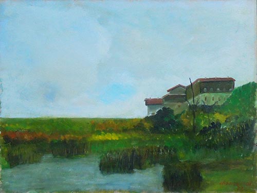 Art work by  Branduardi Paesaggio - oil plywood 