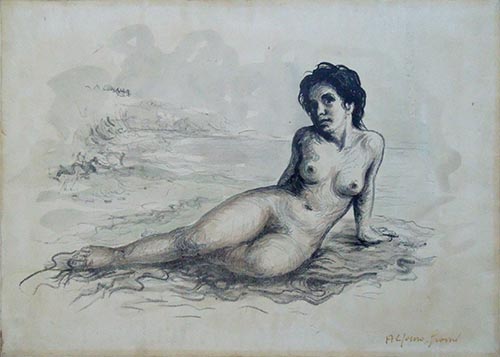Quadro di Alfonso Grassi Nudo - Pittori contemporanei galleria Firenze Art