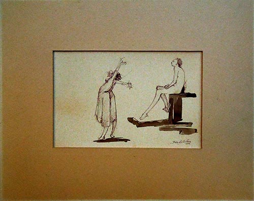 Quadro di Mario Pachioli Studio di figure - china carta 