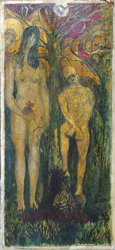 Quadro di Umberto Mazzoni Adamo ed Eva - olio tavola 