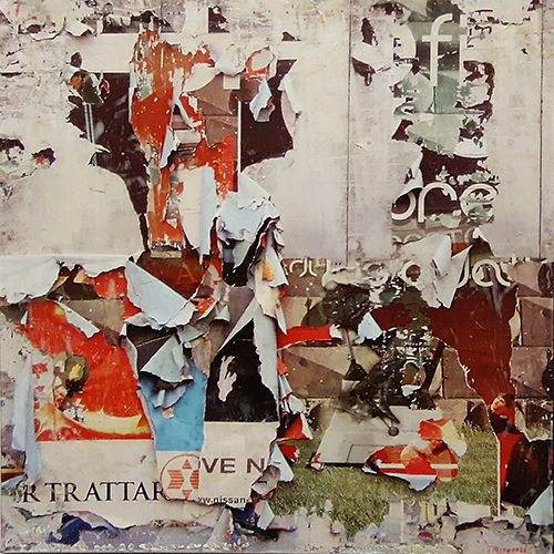 Quadro di Andrea Tirinnanzi Manifesti strappati dal vento - Pittori contemporanei galleria Firenze Art