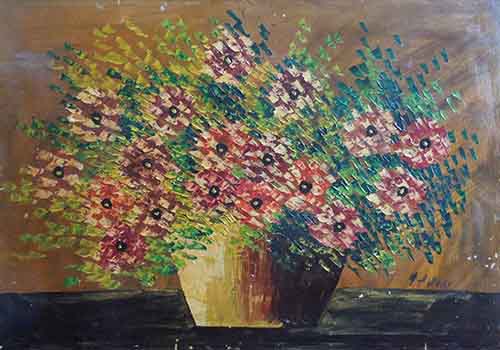 Quadro di Giorgio Di Volo Vaso di fiori - olio cartone 