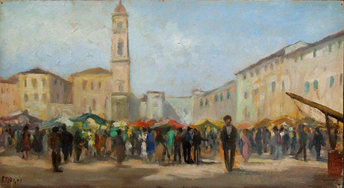 Quadro di Fausto Magni Mercato - Pittori contemporanei galleria Firenze Art