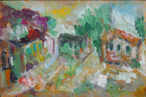 Art work by Anna Rita  Benedetti Paesaggio - oil plywood 