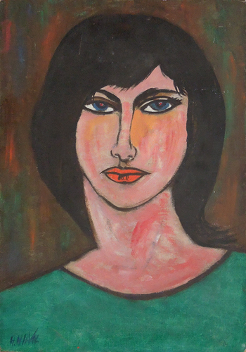 Quadro di Aldo Nava Ritratto di donna - olio cartone telato 