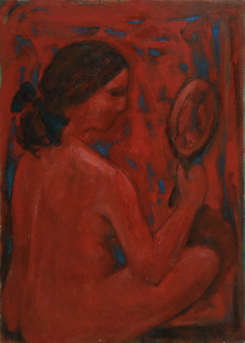 Quadro di Mariano Ilardi Nudo in rosso - Pittori contemporanei galleria Firenze Art