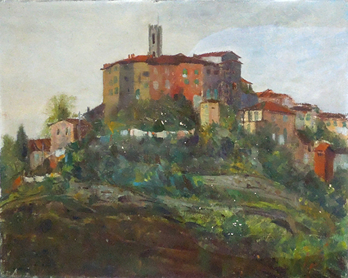 Art work by Pierluigi Venturi Paesaggio - oil plywood 