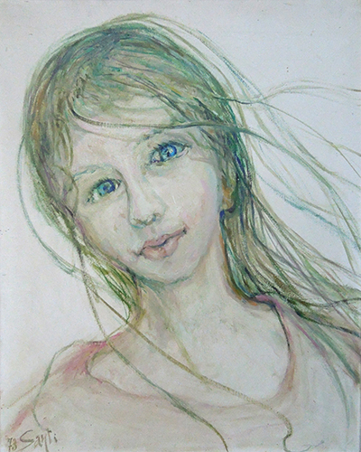 Quadro di  Santi Volto di fanciulla - olio tela 