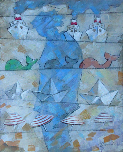 Quadro di Giampaolo Talani Rotte traverse - mista cartone 