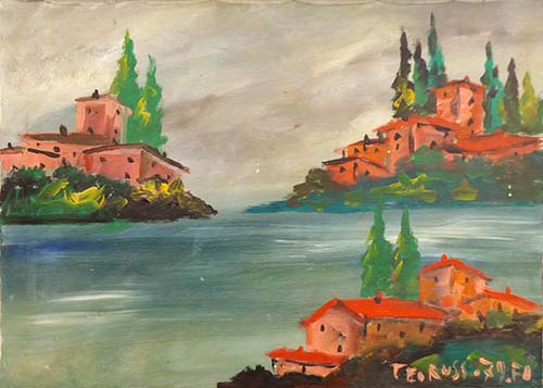 Quadro di Teo Russo Paesaggio - olio tela 