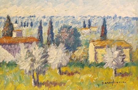 Dino Migliorini - Paesaggio con case