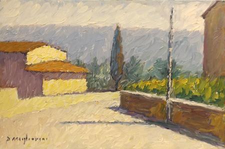 Dino Migliorini - Strada con cipresso 